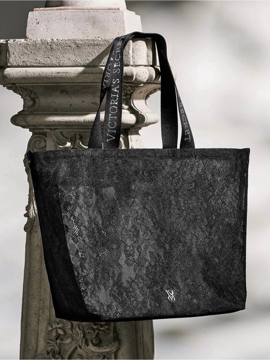 Handbags - Victoria's Secret Large Black Lace Tote Bag